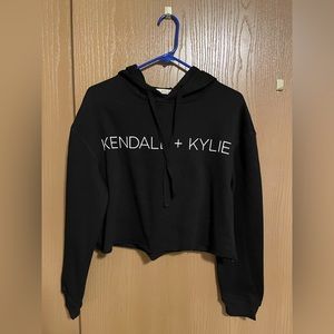 New Kendall and Kylie Black Cropped Hoodie